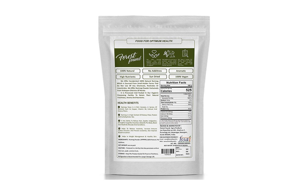Forest Found Aromatic Nutmeg Powder-    Pack  900 grams